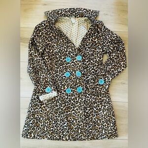 DownEast basics Blazer jacket cheetah print Medium